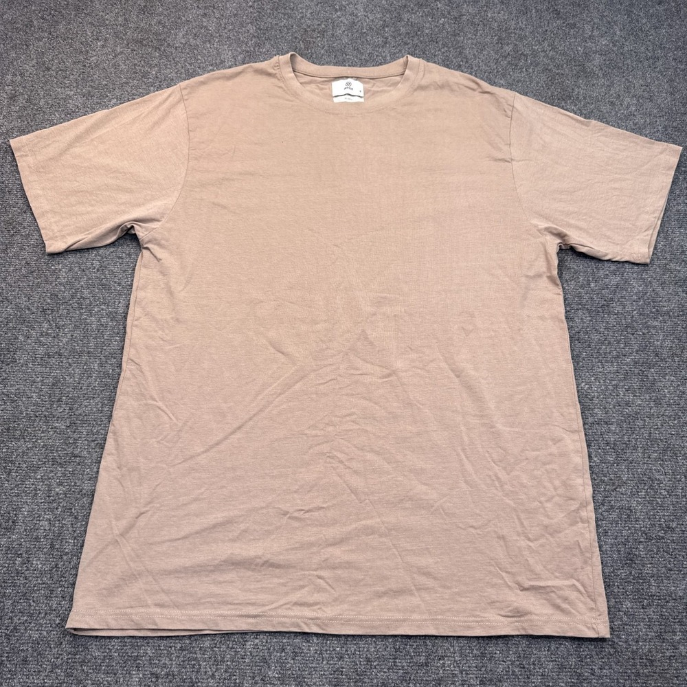 Encrypted Essential T Shirt Mens Size 2XL XXL Beige Tan Crew Neck Relaxed Fit